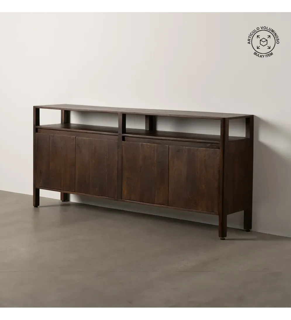 Komoda KURT 190 cm drewno mango ciemny brąz