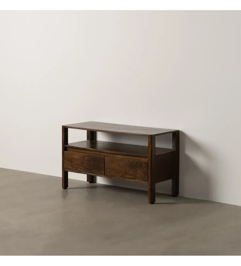 Komoda KURT 97 cm drewno mango ciemny brąz