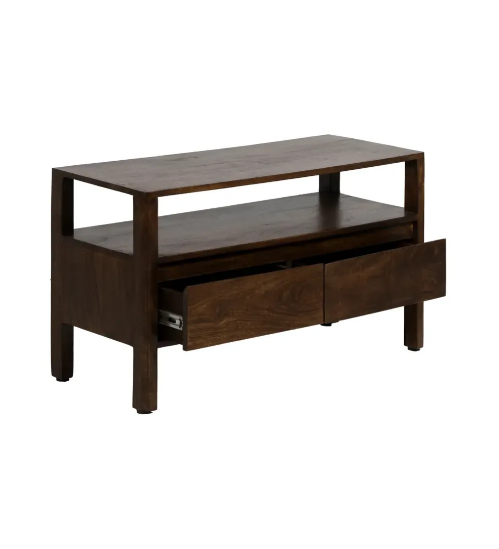 Komoda KURT 97 cm drewno mango ciemny brąz