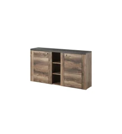 Komoda LARONA 155 Cm O Wybarwieniu Satin Nussbaum Z Kolorem Touchwood