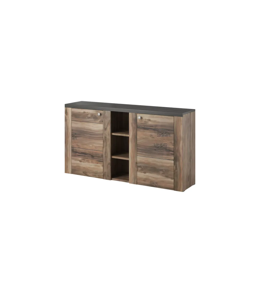 Komoda LARONA 155 Cm O Wybarwieniu Satin Nussbaum Z Kolorem Touchwood