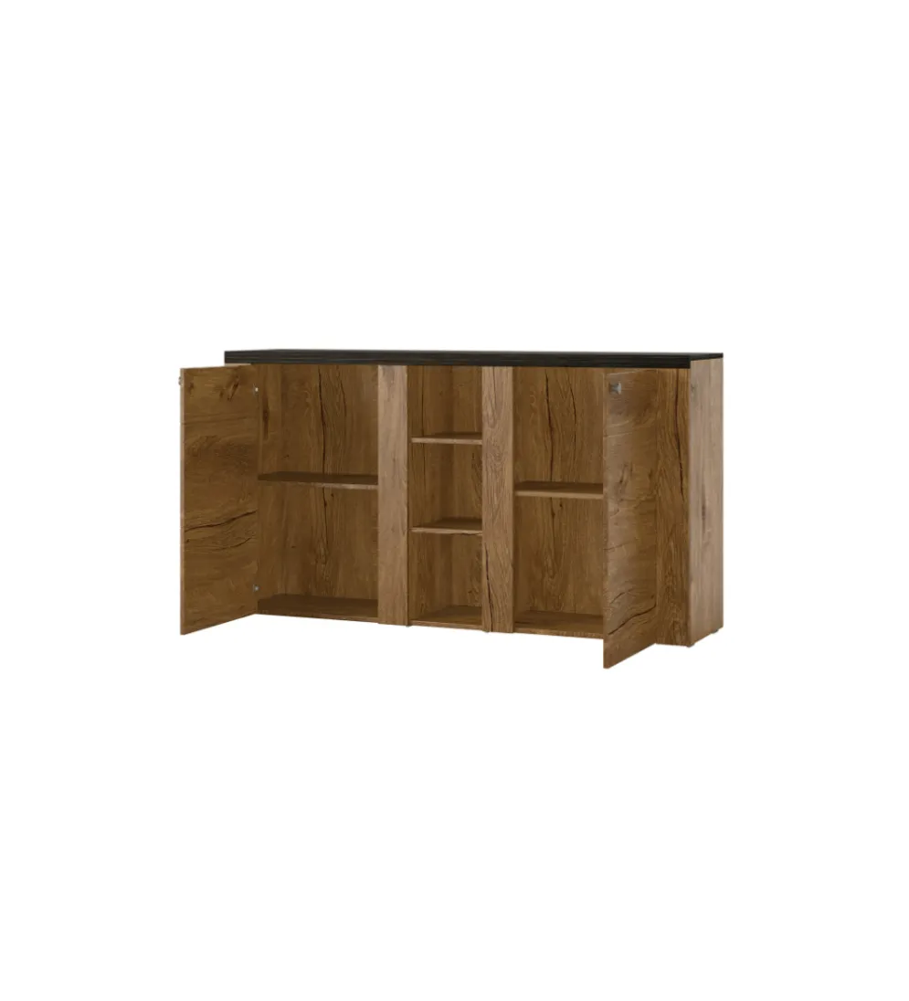 Komoda LARONA 155 Cm O Wybarwieniu Satin Nussbaum Z Kolorem Touchwood