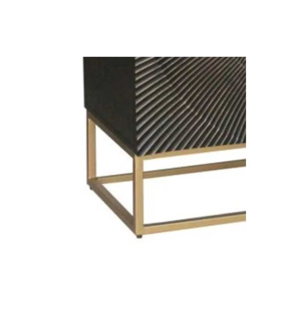 Komoda MADEIRA 100 x 90 cm ciemna drewno mango