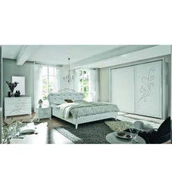 Komoda NIVEA 104 cm biała z ozdobnym nadrukiem
