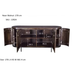 Komoda NOORK 170 cm w kolorze orzechowym