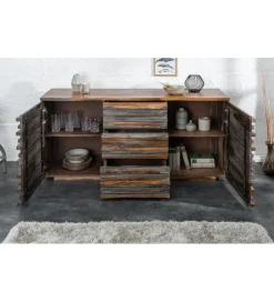Komoda OMBRA Relief 160 cm drewno sheesham