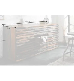Komoda OMBRA Relief 160 cm drewno sheesham