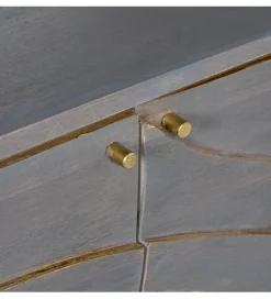 Komoda QUTINESKA 149 cm drewno mango szara
