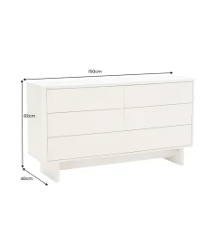 Komoda SAVOY 150 cm biała