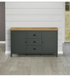 Komoda STANTON 143 cm w optyce dębu Evoke Ciemnozielony