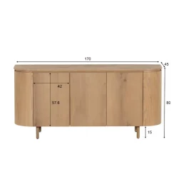 Komoda Tobago 170 cm naturalny