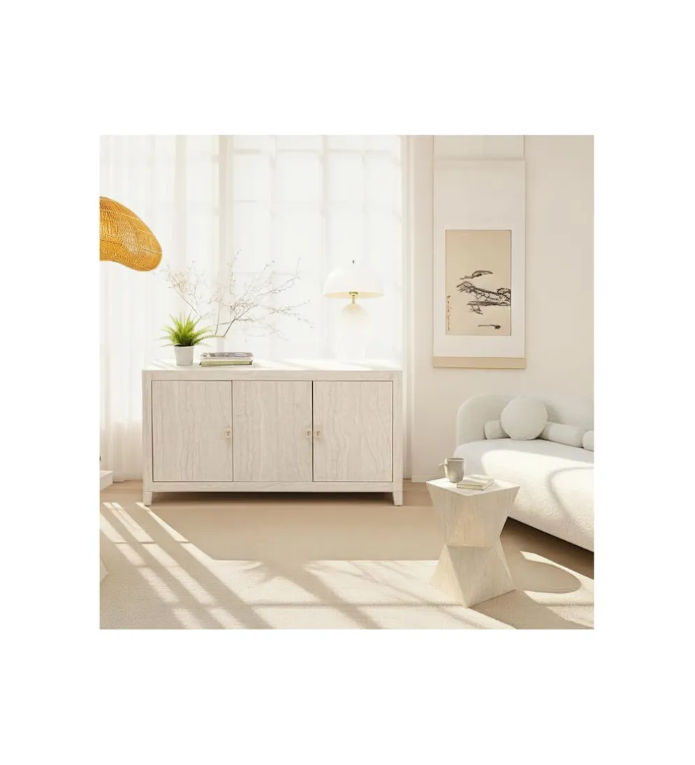 Komoda TRAVERTINO 140 x 77 cm naturalny beżowy