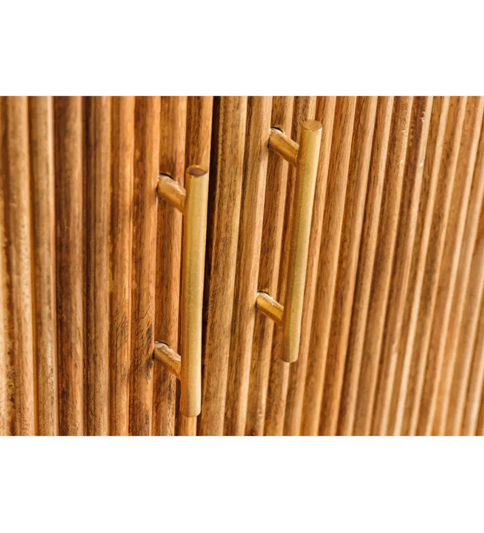 Komoda TRES CHIC 105 cm drewno mango biały marmur naturalna