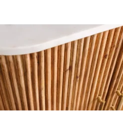 Komoda TRES CHIC 70 cm drewno mango biały marmur blat
