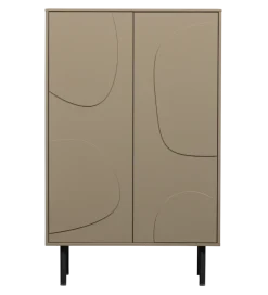 Komoda wysoka CADIZ 135 cm drewno sosny piaskowa