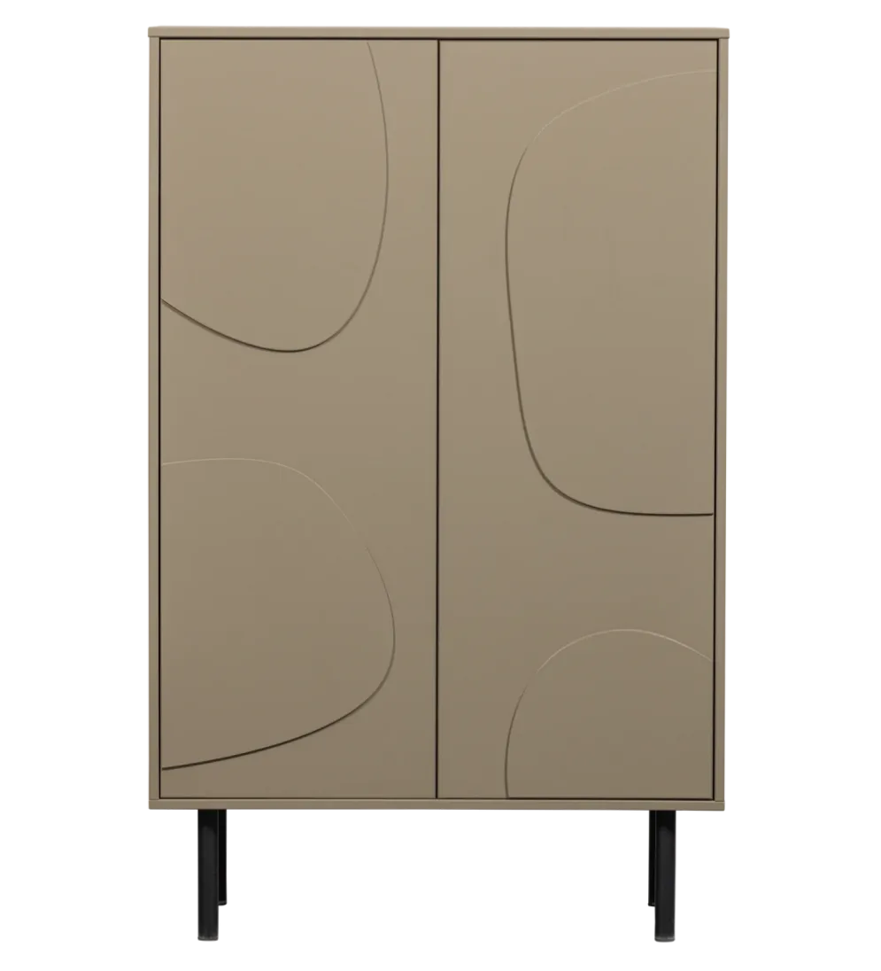 Komoda wysoka CADIZ 135 cm drewno sosny piaskowa