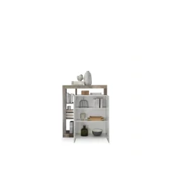 Komoda wysoka HAMBURG 127 cm biała Z Dodatkiem Koloru Klon Pero