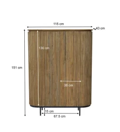 Komoda wysoka LUSAN 115 cm drewno teak