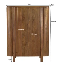 Komoda wysoka SALANO 150 cm drewno mango naturalna