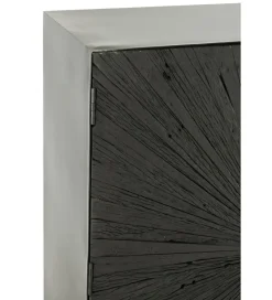 Komoda wysoka Shanil 90 cm drewno czarna