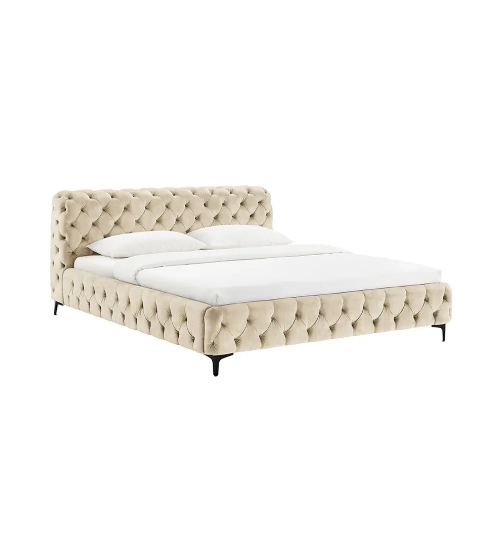 Łóżko MODERN BAROCK 180 x 200 cm welwet champagne