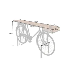 Konsola BICYCLE 195 cm drewno mango