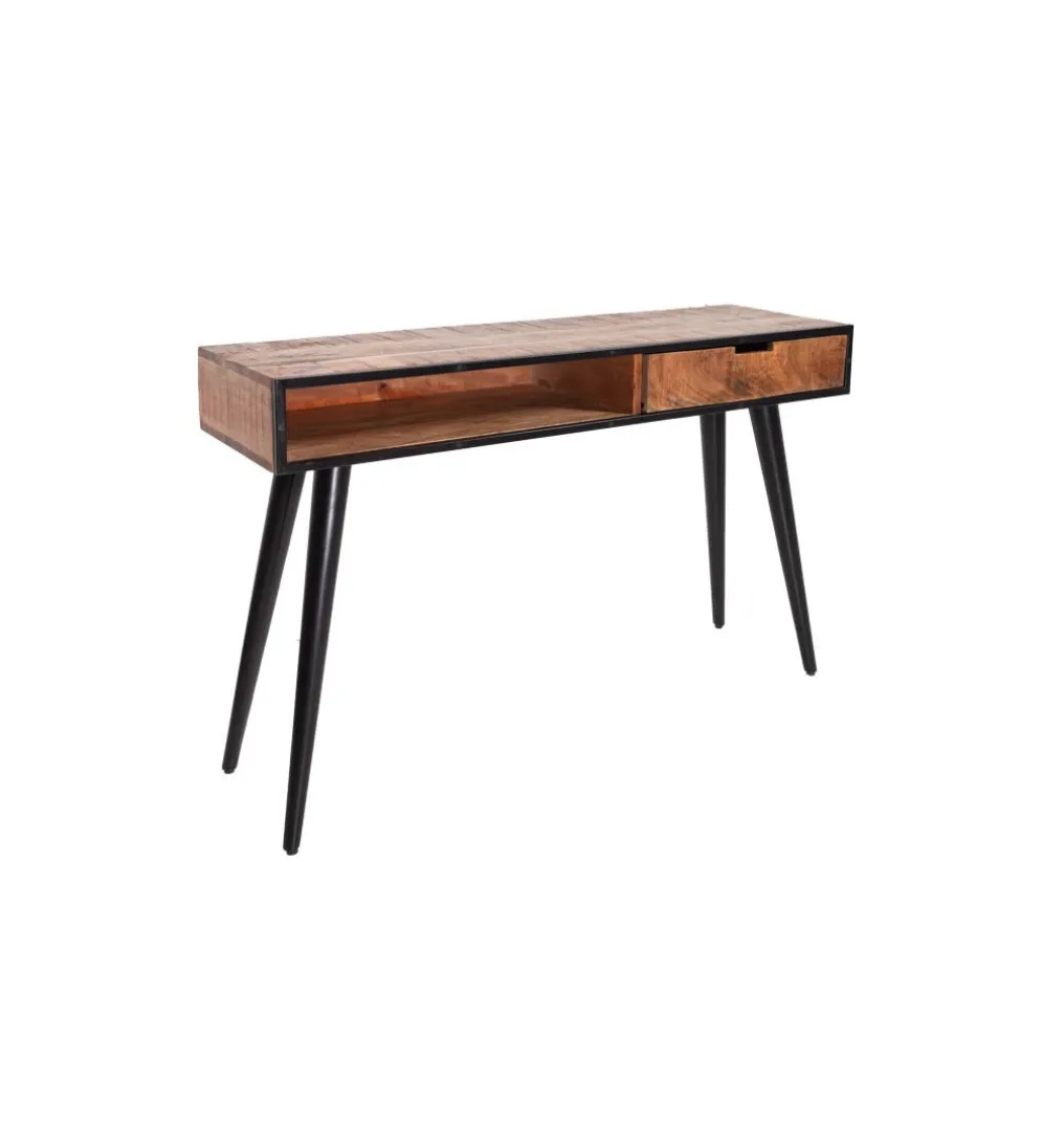 Konsola Industrial 120 cm drewno mango