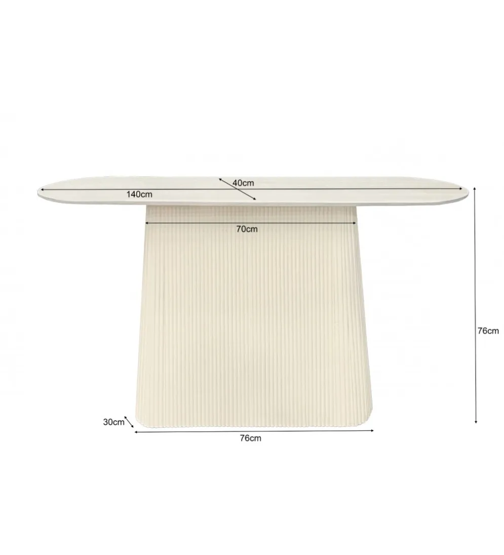 Konsola PATO 140 cm drewno mango biała