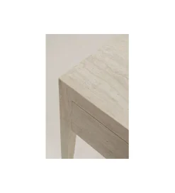 Konsola TRAVERTINO DRAWERS 100 x 77 cm naturalny beżowy