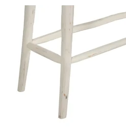 Konsola WORNYM 120 cm drewno teak biała przecierana