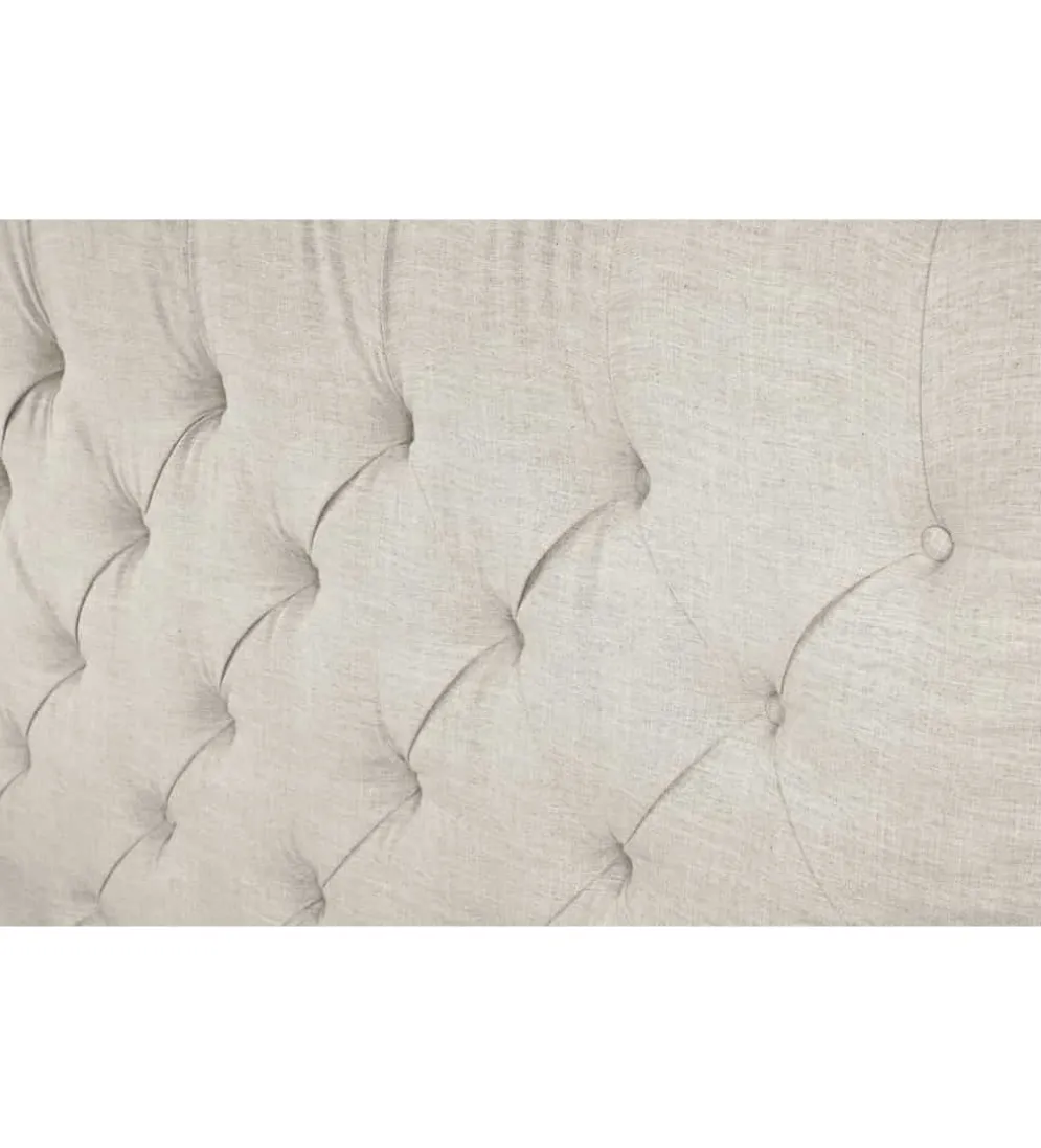 Łóżko tapicerowane PARIS CHESTERFIELD 180 cm x 200 cm beżowe lniane