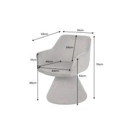 Krzesło AMBIENTO 79 cm obrót 180 stopni szare