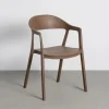 Krzesło BARETO 80 cm brązowe z podłokietnikami nogi v