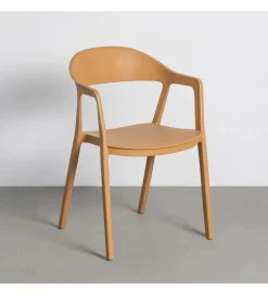 Krzesło BARETO 80 cm żółte z podłokietnikami nogi v