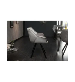 Krzesło designerskie The Dutch Comfort aksamitny szary