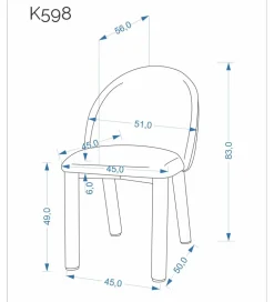 Krzesło K598 83 cm beżowe