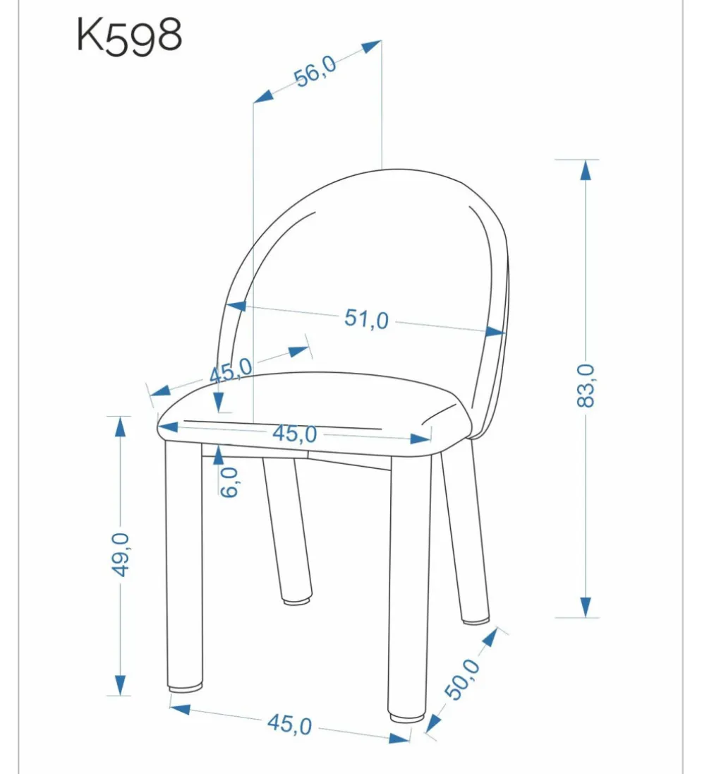 Krzesło K598 83 cm brązowe