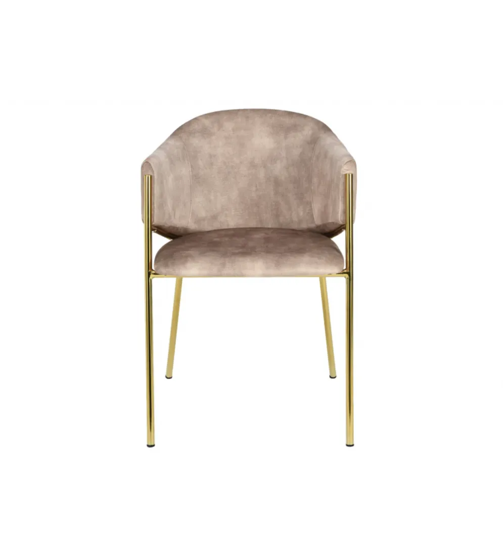 Krzesło NOBLESSE welwet beige złote nogi