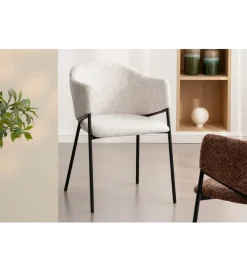 Krzesło NOBLESSE welwet beige czarne nogi