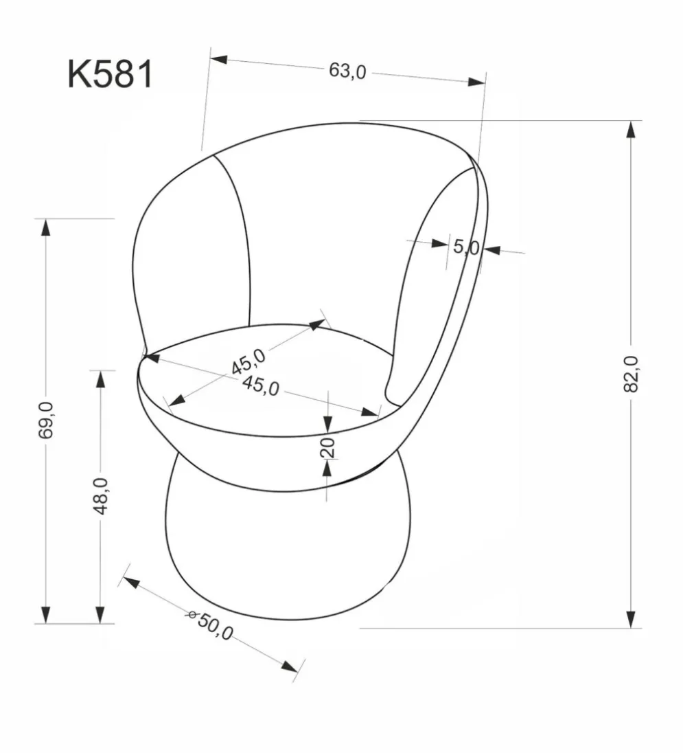 Krzesło obrotowe K581 82 cm beżowe