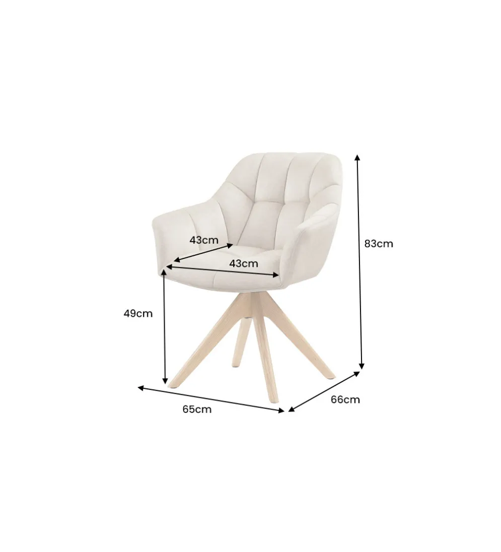 Krzesło obrotowe PAPILLON 83 cm 180 stopni beżowe