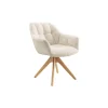 Krzesło obrotowe PAPILLON 83 cm 180 stopni chenille champagne beige