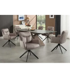 Krzesło obrotowe PROMETHEUS 88 cm 180 stopni welwet taupe
