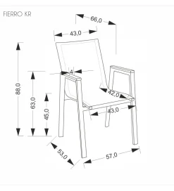 Krzesło ogrodowe FIERRO 88 cm czarny brązowy