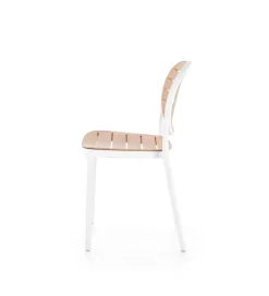 Krzesło ogrodowe K529 83 cm białe naturalne