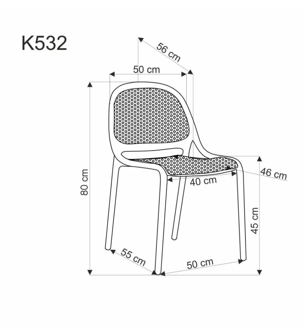 Krzesło ogrodowe K532 80 cm czarne