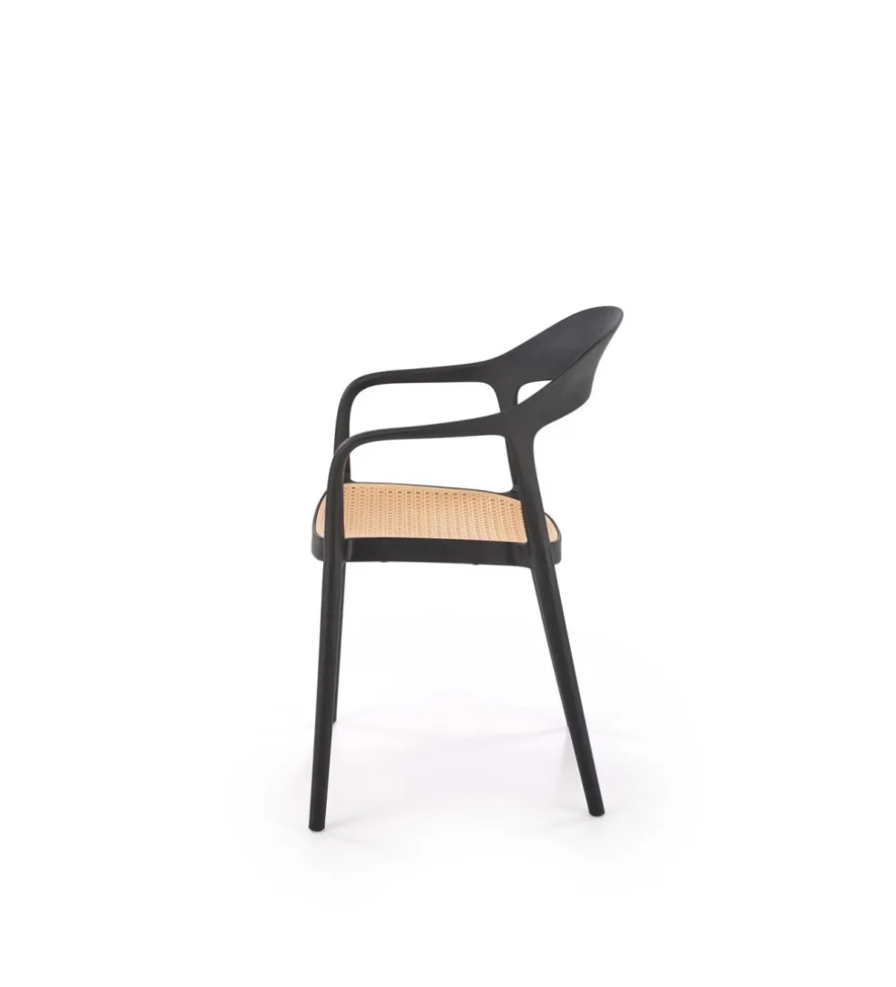 Krzesło ogrodowe K530 80 cm czarne naturalne