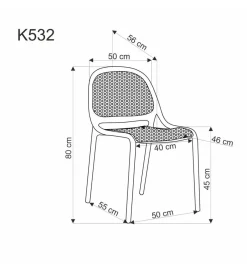 Krzesło ogrodowe K532 80 cm khaki
