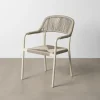 Krzesło OSTAMEER 82 cm plecionka w stylu rattan białe