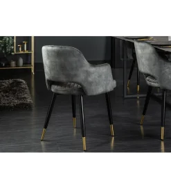 Krzesło Paris Velvet szaro zielone
